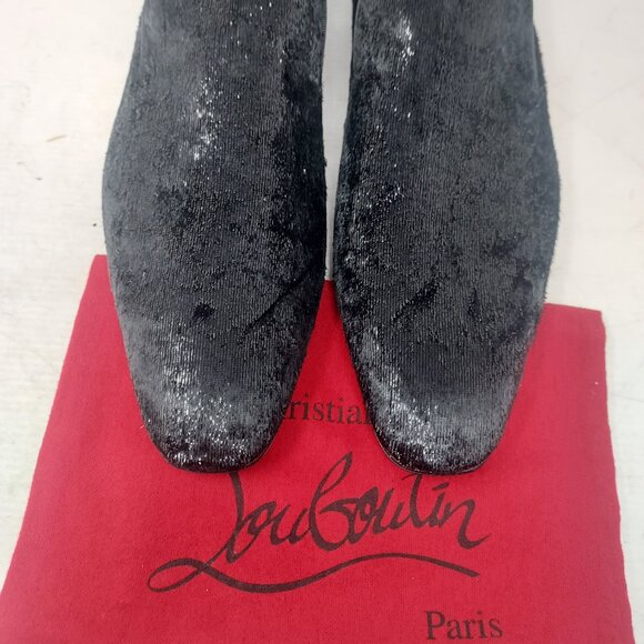 Christian Louboutin Black Dandy Chick Velvet Lame Loafer main image 7